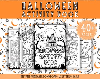 Kids Halloween Activity Book // Printable Download, Fun Halloween Ideas for Kids, Halloween Games, Halloween Busy Book, Activity Pack