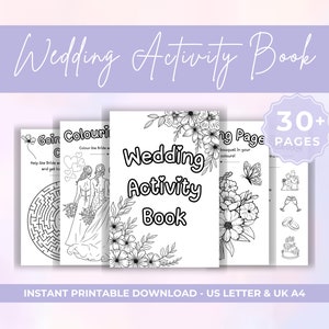 Libro di attività per matrimonio per bambini // Idee di gioco per ricevimento Kit di attività per matrimonio Libro da colorare Pacchetto di attività per matrimonio per bambini Attività da tavolo STAMPABILE