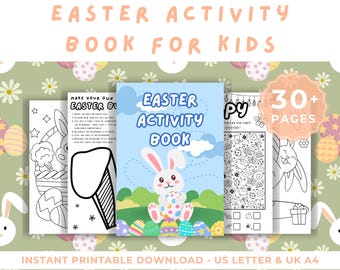 Libro de actividades de Pascua para niños // Actividades de Pascua para niños, Manualidades de Pascua, Libro para colorear de Pascua, Juegos de Pascua, Libro de actividades de Pascua,