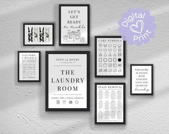 Laundry Room Decor - 10 Designs, 20 Prints // laundry room art, laundry room poster, laundry room decor, utility room, printable wall art