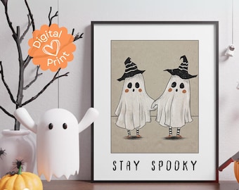 Stay Spooky Halloween Wall Art // Spooky Home Decor, Halloween Gallery Wall, Halloween Decor, Printable Wall Art, Halloween Poster, Digital