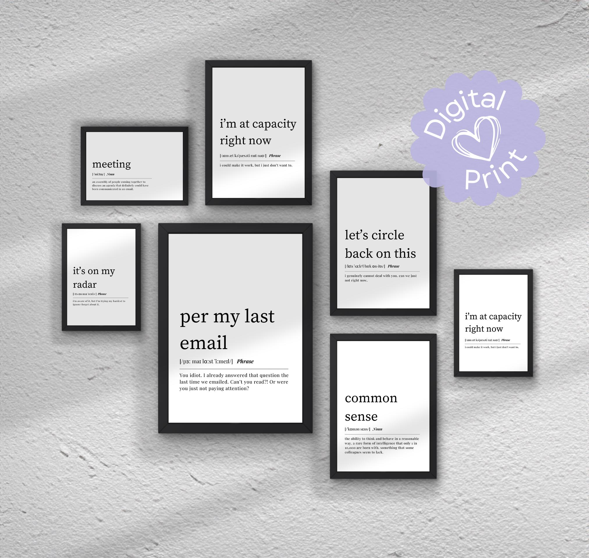 Funny Office Decor - 21 PRINTABLES // Office Wall Art, Gallery Wall Set ...
