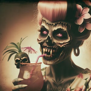 DIGITAL DOWNLOAD Zombie Vamp Tiki JPEG