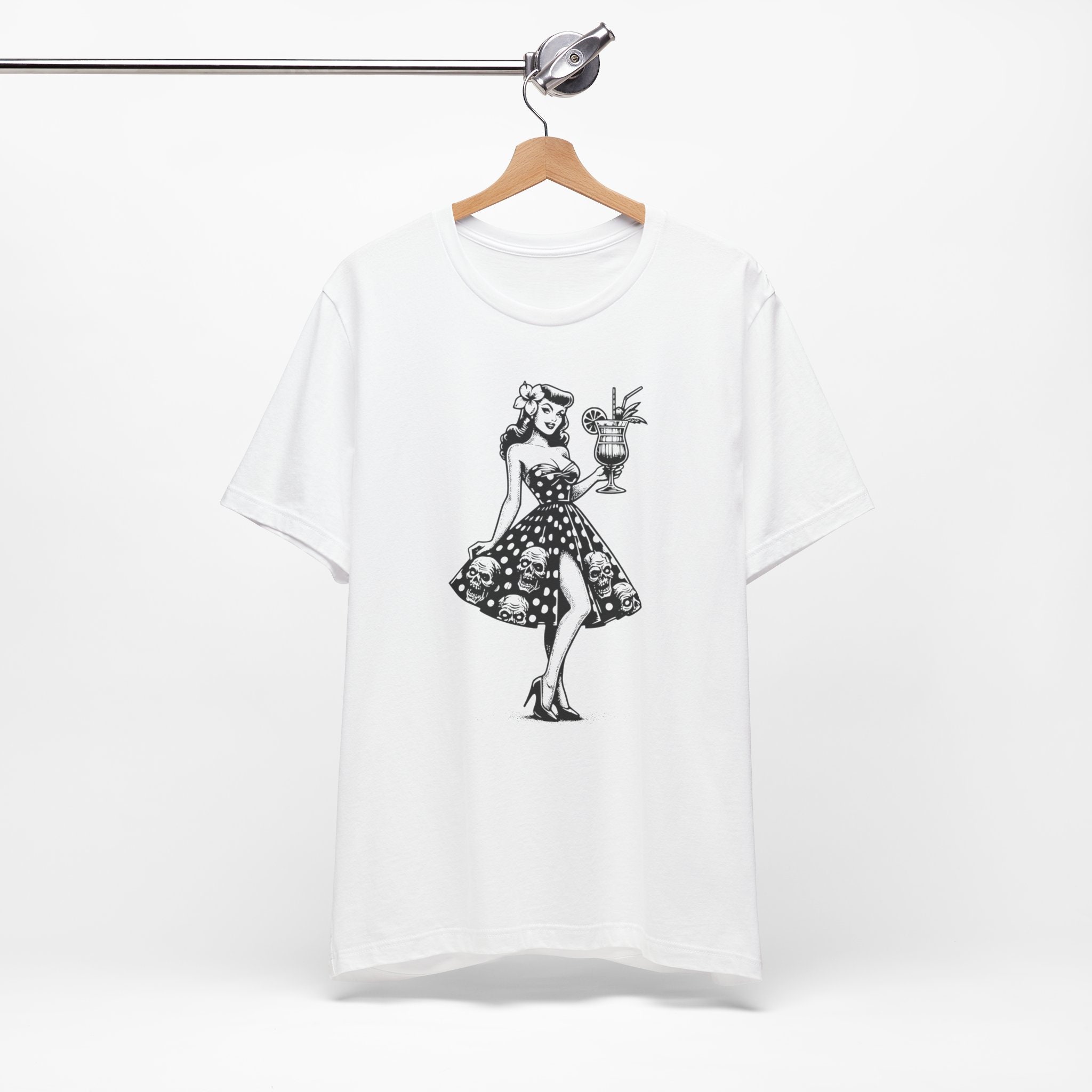 Retro Tiki Cocktail Pin-Up Girl mit Zombie Kleid Unisex T-Shirt
