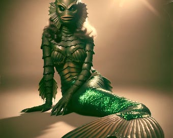 DIGITAL DOWNLOAD Creature Mermaid JPEG