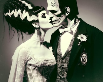 DIGITAL DOWNLOAD Frankie Goth Bride Vintage Style JPEG