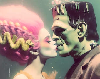 DIGITAL DOWNLOAD Frankie Loves Mermaids Frankenstein Ocean JPEG