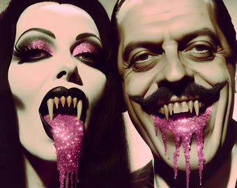 DIGITAL DOWNLOAD Addams Family Halloween Vampires Quirky Morticia Gomez Retro Addams Family JPEG