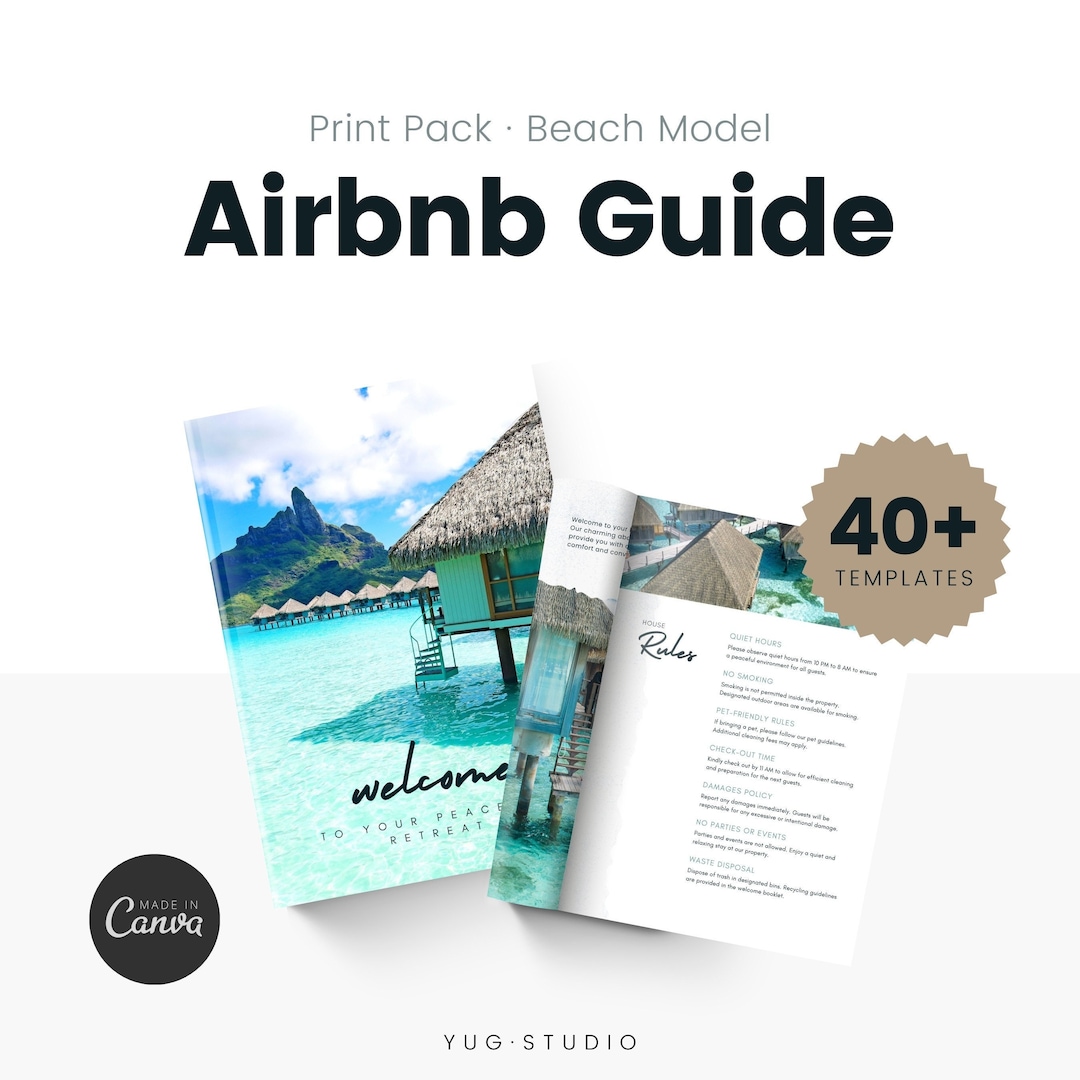 Airbnb Host Guidebook Templates, Sign, House Rules, Digital