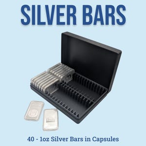 1oz Silver Bar Capsule Box - 40 Slot - Direct Fit Air-Tite