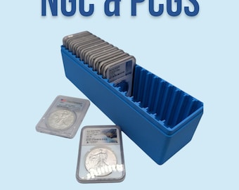 Caja para 20 dólares de plata certificados por NGC o PCGS.