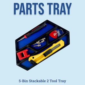 Stackable 5 Bin Parts Tray - 2 Tool: Garage & Hobby Organizer