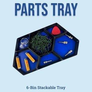 Stackable 6 Bin Parts Tray: Garage & Hobby Organizer