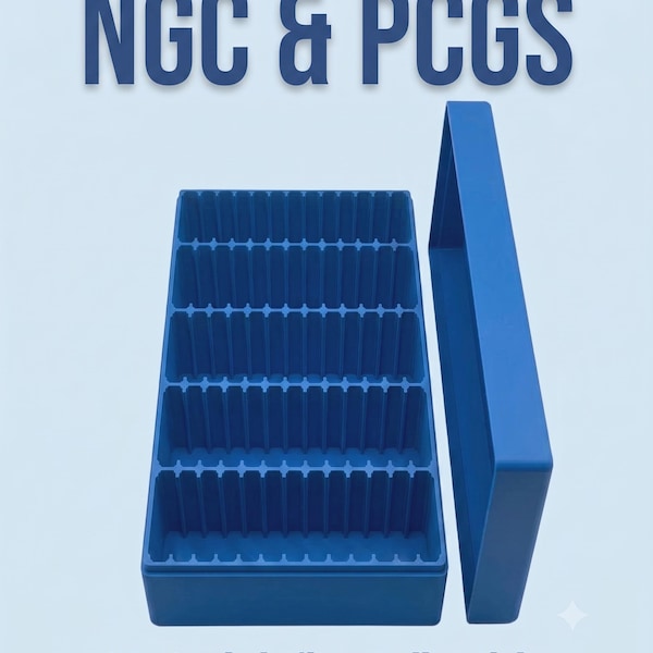 Boîte de 65 emplacements pour pièces de monnaie certifiées NGC PCGS - Pièce d'un dollar en argent certifiée