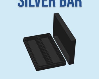 1oz Silver Bar Capsule Box - 40 Slot - GENERIC Holders - 3D Printed