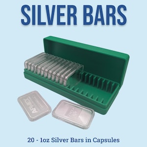 Caja para cápsulas de lingotes de plata de 1 oz - 20 ranuras - Ajuste directo Air-Tite