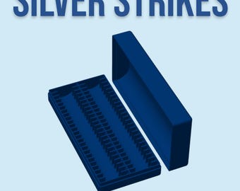 Casino 10 Dollar Silver Strike Capsule Box for 50 Tokens, Collector Storage