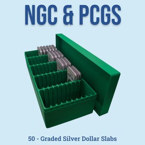 NGC PCGS Graded Coin Slab Box - 50 Slot - Certified Silver Dollar Coin
