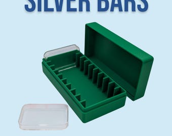 Caja para cápsulas de lingotes de plata de 5 oz - 10 ranuras - Ajuste directo Air-Tite