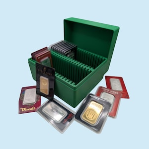 1oz Gold & Silver Bar Assay Card Box - 40 Slot - PAMP Valcambi Perth Mint image 3