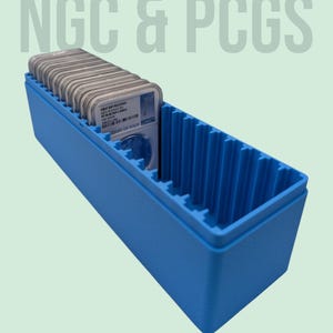 Graded Coin Storage Box | 20 Certified NGC and PCGS 1oz Silver DollarSlabs | 1x20 Layout | 9 Color Options | Optional Customized Text