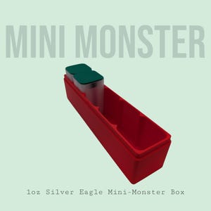 1oz Silver Eagle Mini Monster Box | 5 US Mint Coin Tubes | 9 colors options | 1 x 5 layout