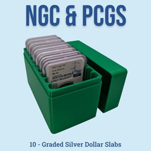 NGC PCGS Graded Coin Slab Box - 10 Slot - Certified Silver Dollar
