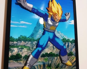 ドラゴンボールZのベジータの額入りパーラービーズアート – DBZファン
