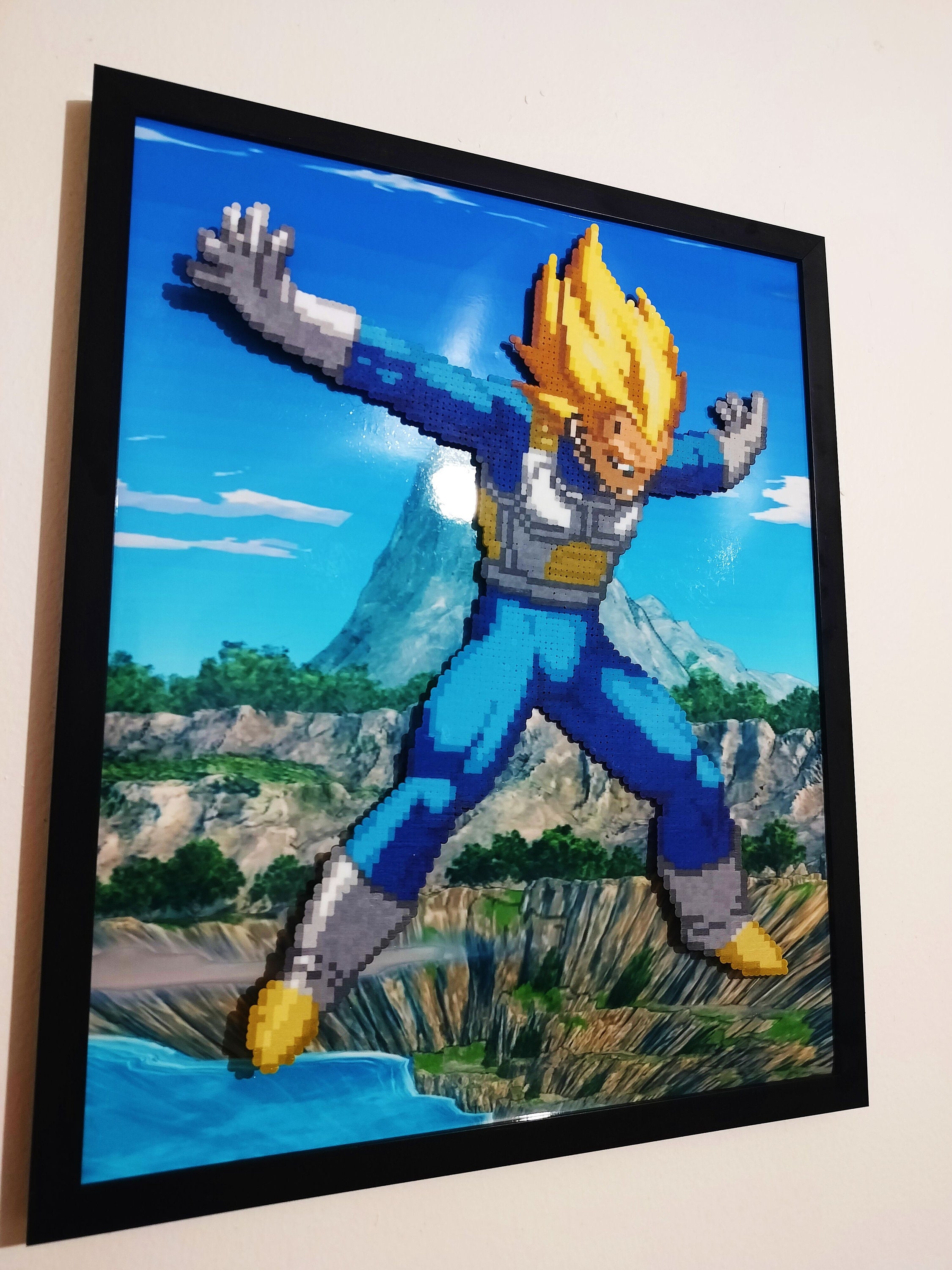 ドラゴンボールZのベジータの額入りパーラービーズアート – DBZファン
