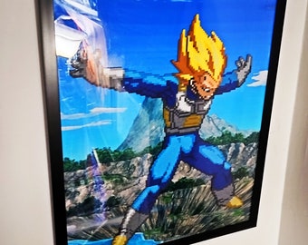 ドラゴンボールZのベジータの額入りパーラービーズアート – DBZファン