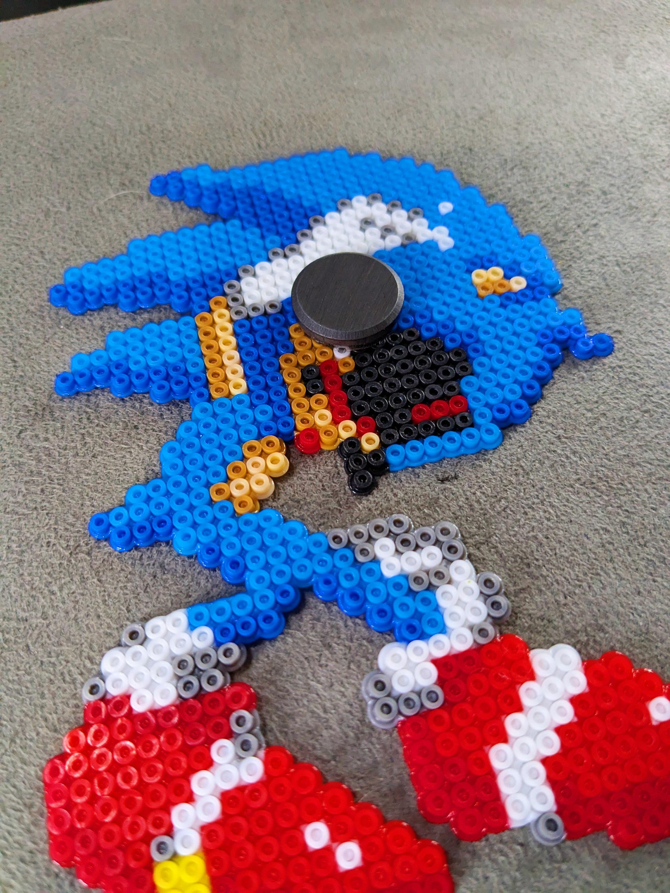 Handmade Sonic.exe Perler Bead Keychain, Magnet, or Pin – Creepy