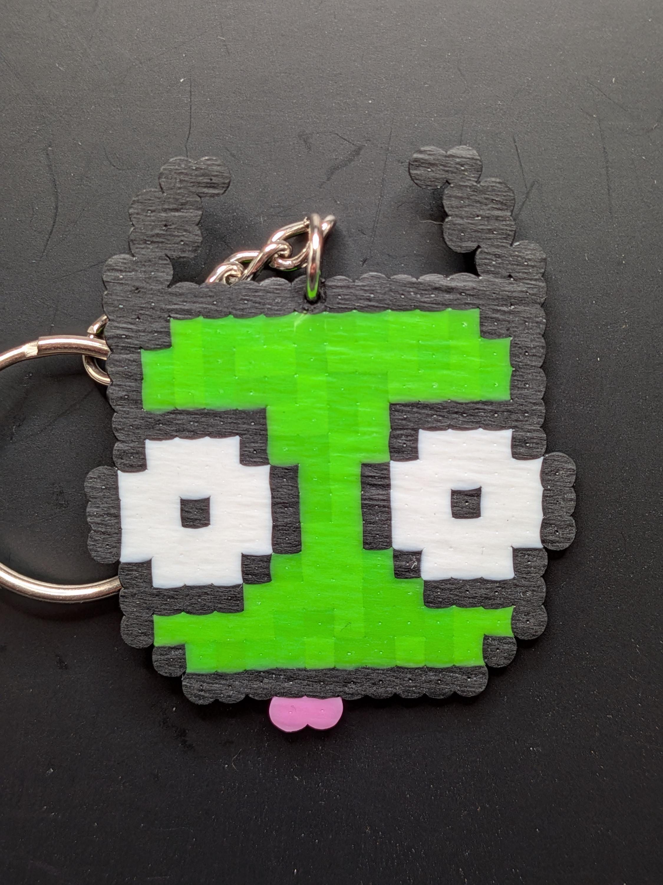 Handmade Gir Perler Bead Keychain, Magnet, Pin, Earring– Invader
