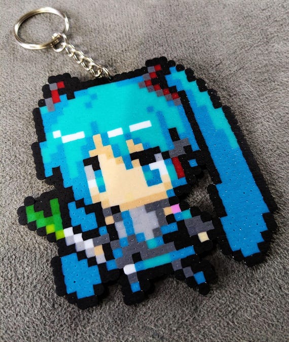 Hatsune Miku Perler Bead Keychain, Magnet, or Pin – Vocaloid Anime