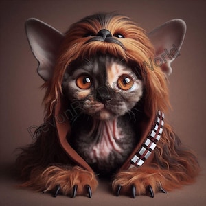Star Wars inspired Devon Rex Cats - JPEG - High Quality - Canvas prints, Clip Art