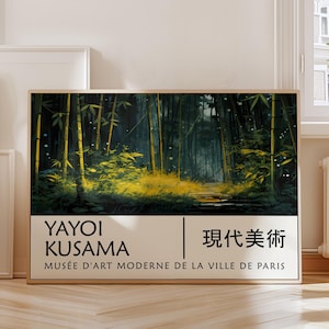 Yayoi Kusama Poster - Wald, Japandi Gallerie Wandkunst als Yayoi Kusama Print, Abstraktes inspiriertes Kusama Poster, Japanische Wandkunst