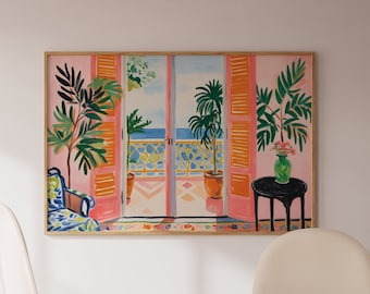 Cartel de Henri Matisse - Arte de pared colorido como impresión de Matisse, impresión de arte de Matisse, impresión del museo de Matisse, impresión de arte horizontal moderno