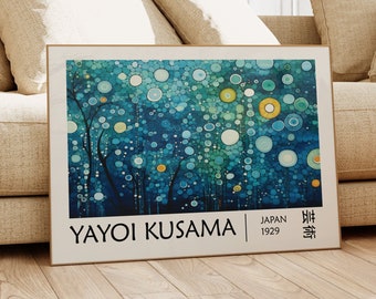 Yayoi Kusama Poster - Colorful Japandi Wall Art as Yayoi Kusama Print, Abstract Kusama Poster, Japanese Poster, Japanese Wall Art