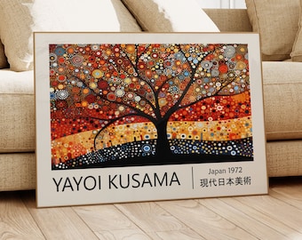 Yayoi Kusama Poster - Colorful Japandi Wall Art as Yayoi Kusama Print, Abstract Kusama Poster, Japanese Poster, Japanese Wall Art