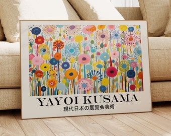 Yayoi Kusama Poster - Colorful Japandi Wall Art as Yayoi Kusama Print, Abstract Kusama Poster, Japanese Poster, Japanese Wall Art
