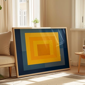Josef Albers Poster - Das Quadrat - Abstrakte Bauhaus Kunst als Josef Albers Druck - Hochwertiges Albers Gemälde - Deutsche Wandkunst