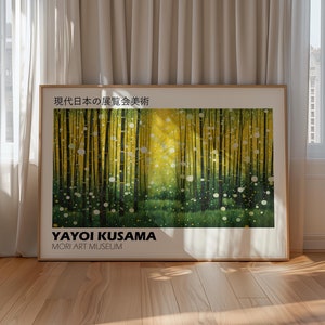 Yayoi Kusama Poster - Bambus, Japandi Gallerie Wandkunst als Yayoi Kusama Print, Abstraktes inspiriertes Kusama Poster, Japanische Wandkunst