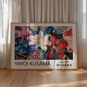 Yayoi Kusama Poster - Farbfrohe Japandi Wandkunst als Yayoi Kusama Print, Abstraktes Kusama Poster, Japanisches Poster, Japanische Wandkunst