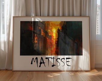 Henri Matisse Poster - City - Colorful wall art as elegant Matisse print, Inspired Matisse art, Horizontal Matisse art print