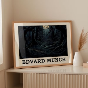 Munch Poster - Dunkler Wald, Classical Edvard Munch Print - Scandinavian Vintage Artwork - gift idea artlover - Expressionist Wall Art