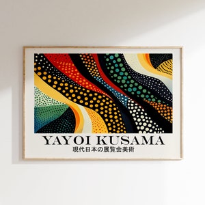 Poster Yayoi Kusama - Arte murale colorata Japandi come stampa Yayoi Kusama, Poster astratto Kusama, Poster giapponese, Arte murale giapponese
