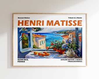 Henri Matisse Poster - Sea - Aesthetic wall art as colorful Matisse print, Inspired Matisse art, Horizontal Matisse art print