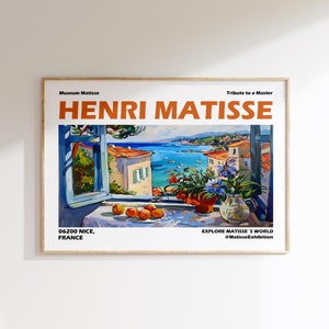 Henri Matisse Poster - Sea - Aesthetic wall art as colorful Matisse print, Inspired Matisse art, Horizontal Matisse art print
