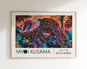 草間彌生ポスター - 象 - Japandi ウォールアート 草間彌生プリント