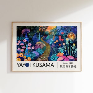 Yayoi Kusama Poster - Farbfrohe Japandi Wandkunst als Yayoi Kusama Print, Abstraktes Kusama Poster, Japanisches Poster, Japanische Wandkunst