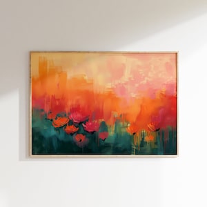 Rothko Poster - Blumen, Abstraktes Mark Rothko Poster in Museumsqualität, Horizontaler Mark Rothko Print, Rothko Wall Art, Ausstellungskunst